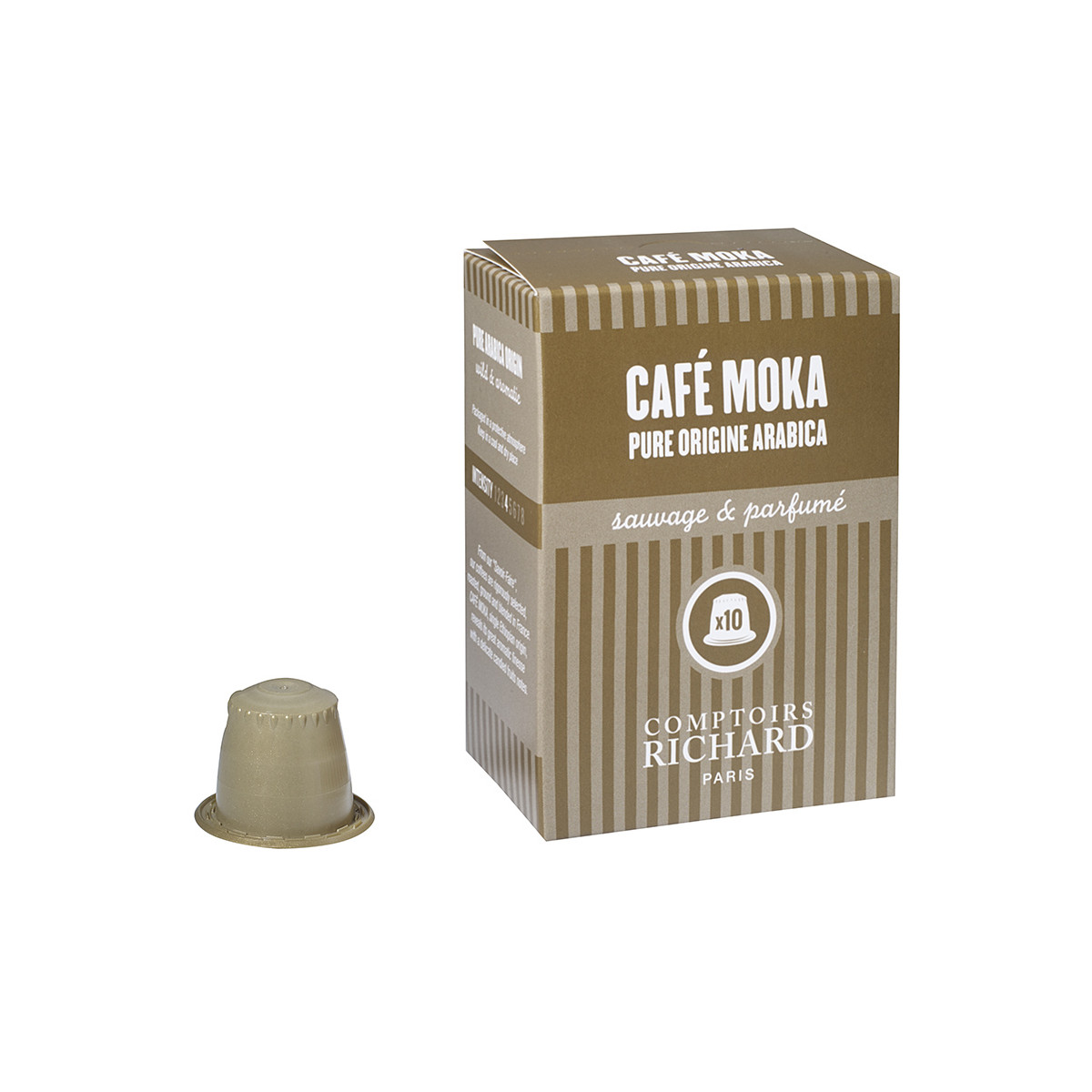 Café Pur Moka - Capsules Compatibles Nespresso - Comptoirs Richard   - 10 Capsules