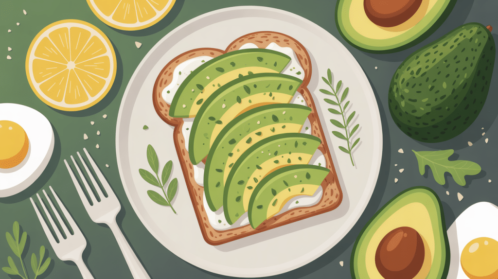 illustration avocado toast recette ambiance brunch moderne