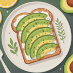 illustration avocado toast recette ambiance brunch moderne