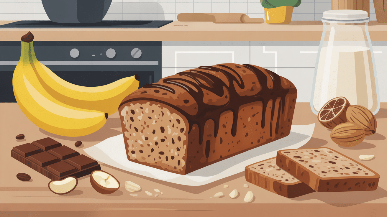 banane bread chocolat healthy cake et ingrédients naturels