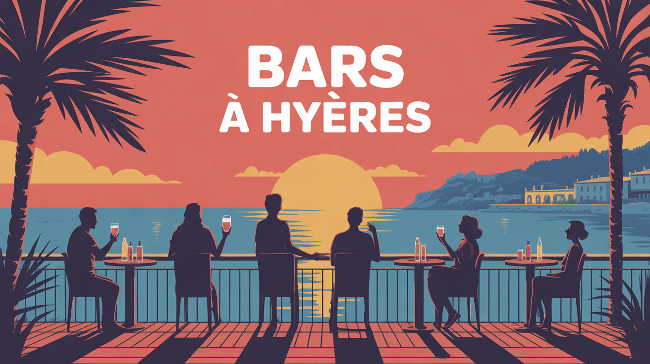 Ambiance conviviale bars Hyères terrasse coucher de soleil