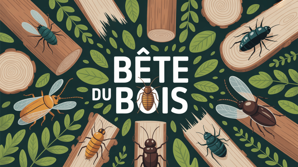 bete du bois insectes xylophages illustration maison