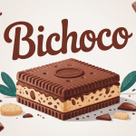 bichoco biscuit chocolaté stylisé sur fond clair