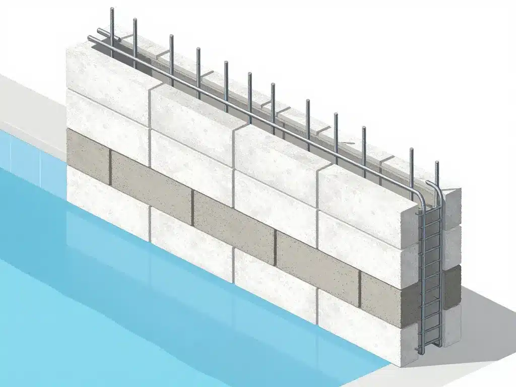 schéma bloc polystyrène piscine isolation béton