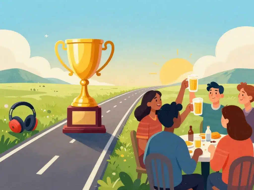 illustration boire une biere apres le sport choix sportif ou social