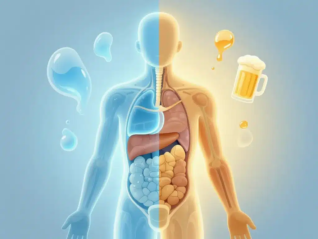 schema boire une biere apres le sport effets physiologiques