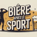 illustration boire une biere apres le sport avec sportif et chope