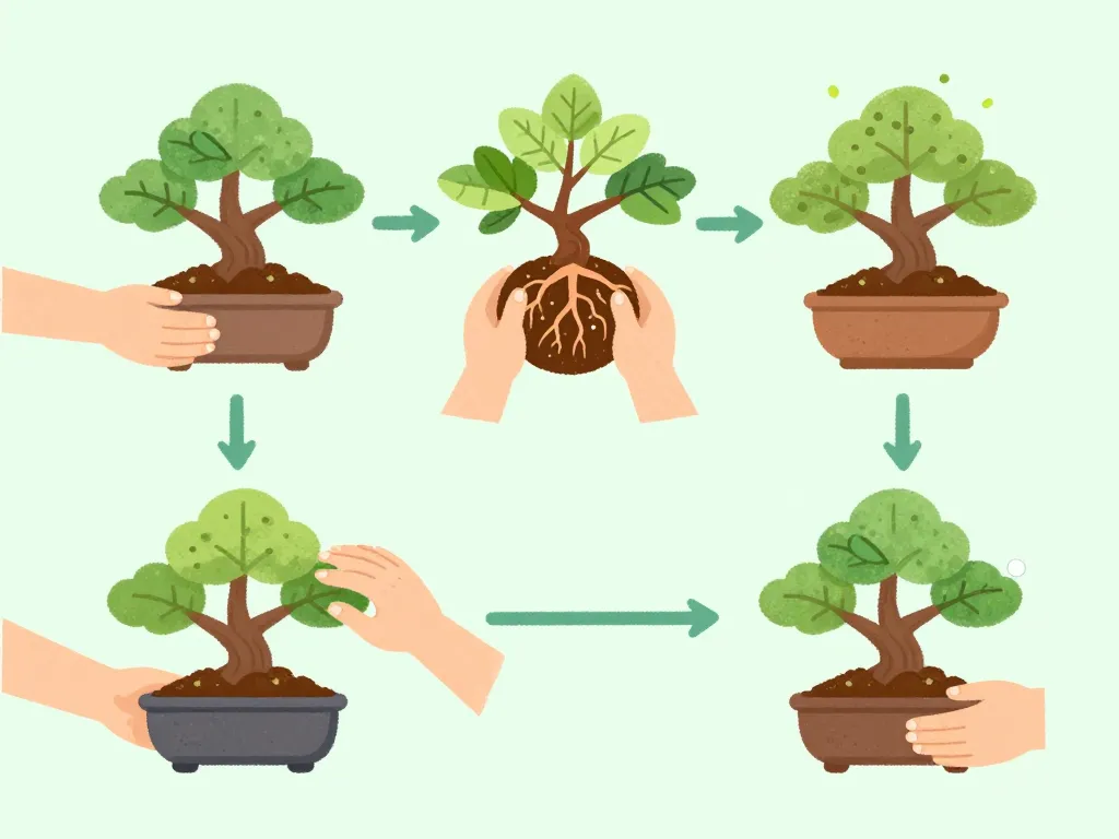 bonsai perd ses feuilles gestes d’urgence illustration