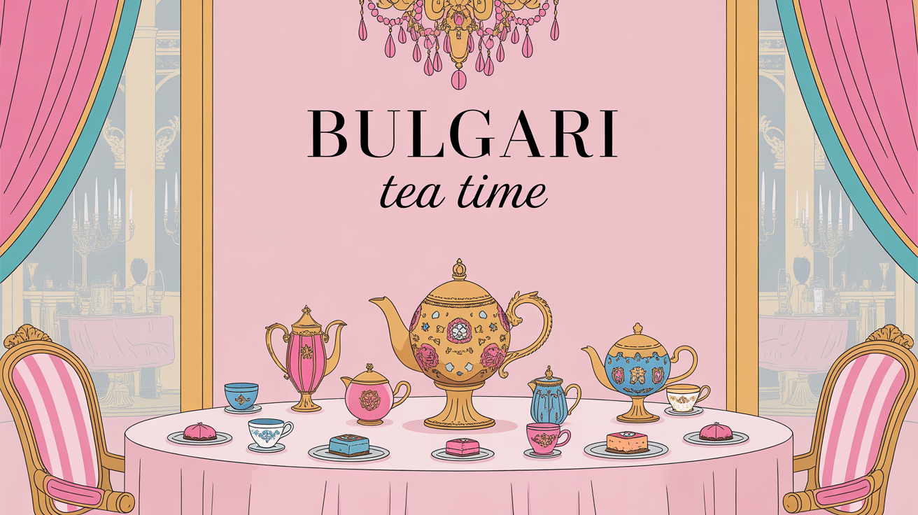 illustration bulgari tea time palace luxe joaillerie pâtisserie