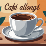 illustration cafe allonge grande tasse ambiance chaude