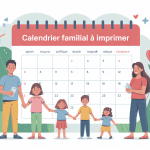 illustration calendrier familial à imprimer famille organisée pictogrammes