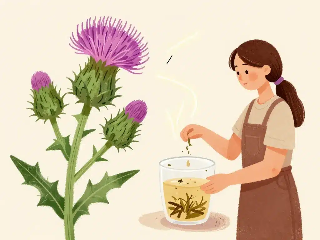 illustration usages médicinaux du chardon sauvage en phytothérapie