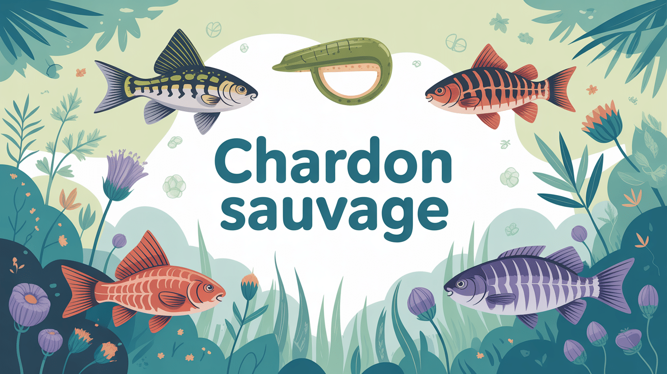 illustration de différentes espèces de chardon sauvage en nature