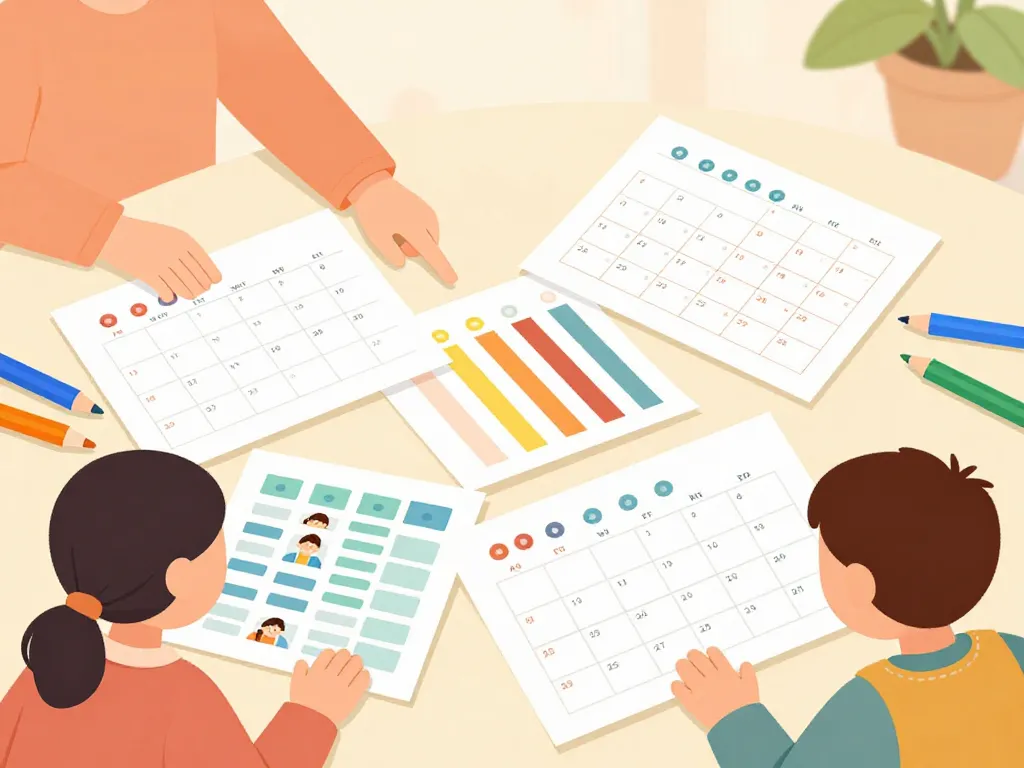 illustration choix calendrier familial à imprimer modèles famille