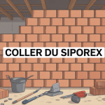 illustration coller du siporex outils mur en construction