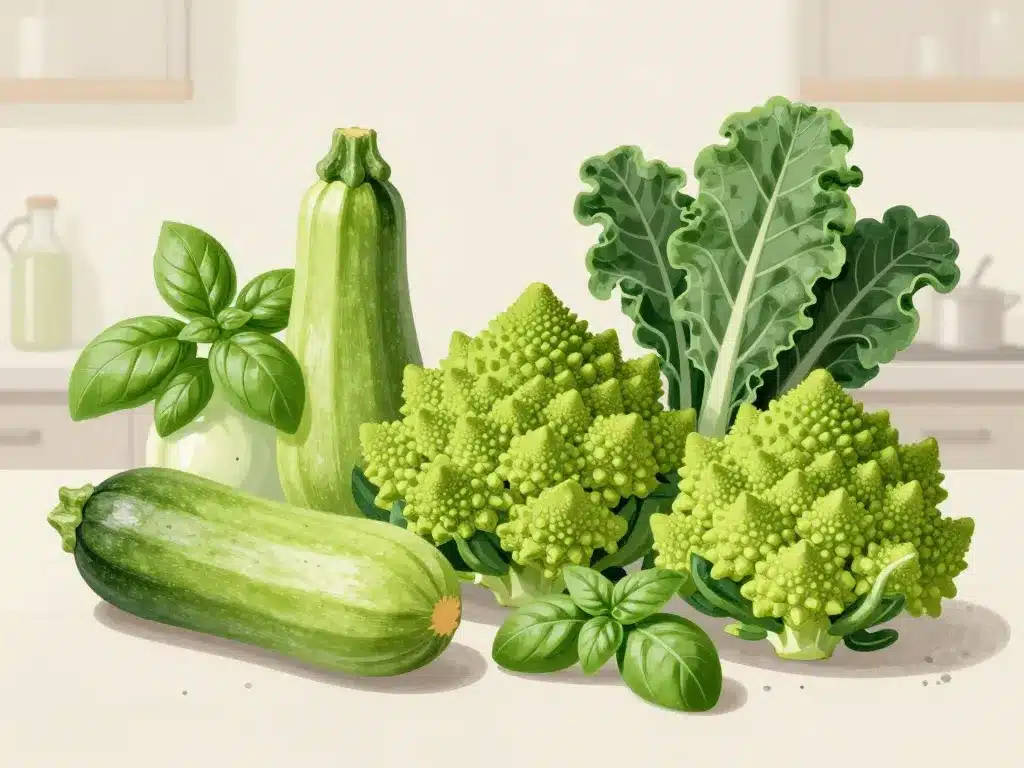 Légumes verts italiens le vert potelé d'Italie cuisine