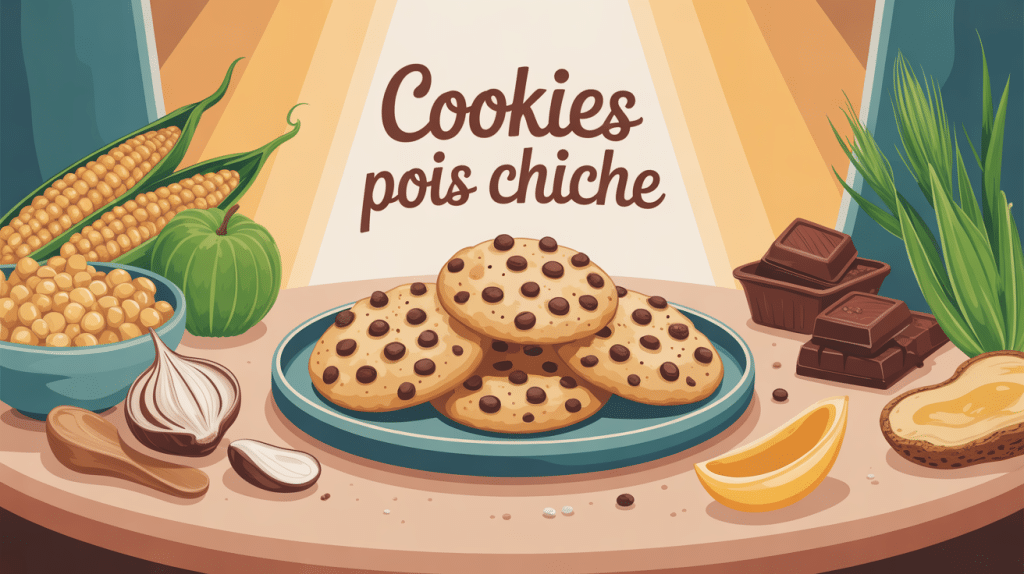 illustration cookies pois chiche assiette ingrédients