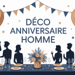 deco anniversaire homme table élégante ballons bleu or