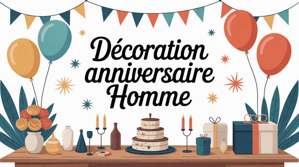 décoration anniversaire homme table festive élégante ballons guirlandes