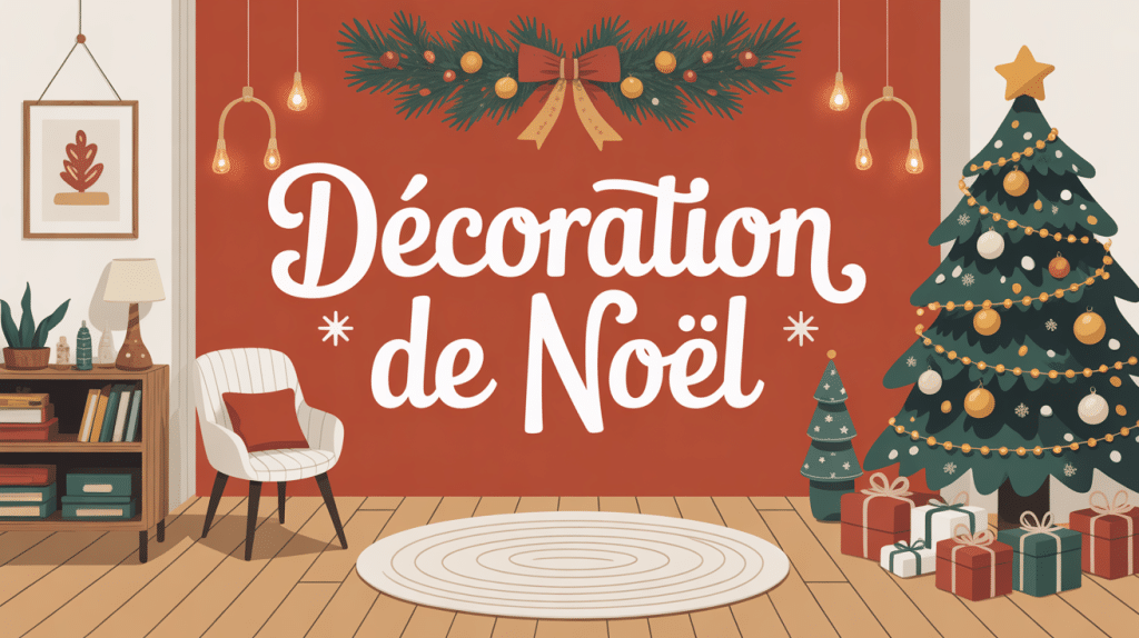 decoration de noel dans un salon chaleureux et convivial