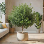 ficus cyathistipula plante d'intérieur au feuillage vert brillant dans pièce lumineuse