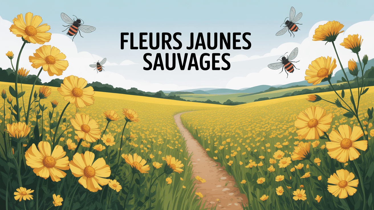 Illustration de fleur jaune sauvage en France