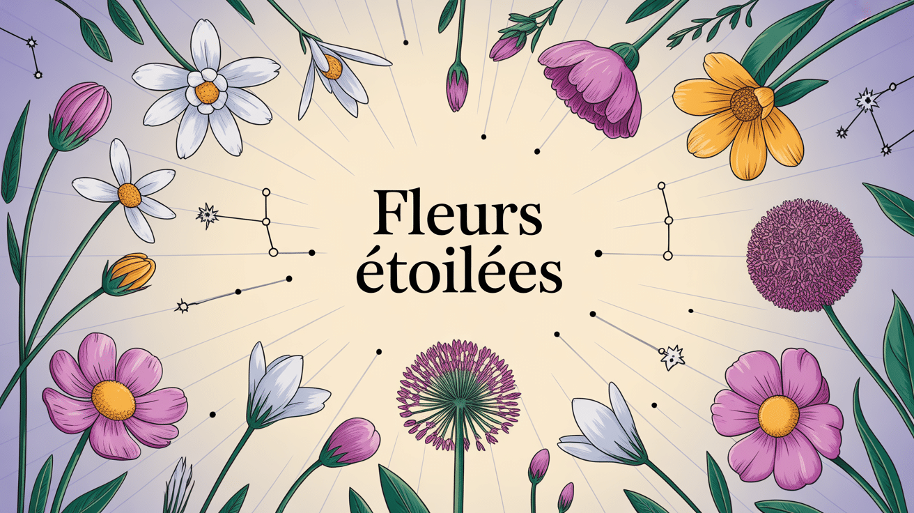 illustration vectorielle de fleurs étoilées jasmin lis allium élégante
