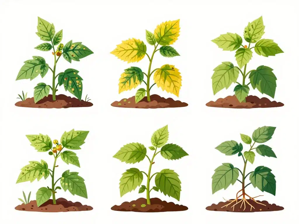 diagramme symptomes framboisiers maladies taches jaunissement