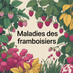 illustration vectorielle framboisiers maladies taches et prevention
