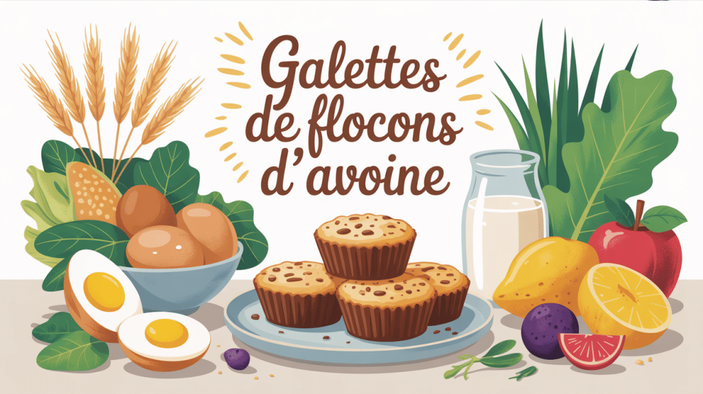 illustration de galettes de flocons d avoine dorées sur table