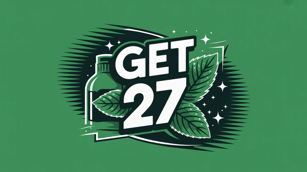 get 27 logo illustration vectorielle verte et fraîche