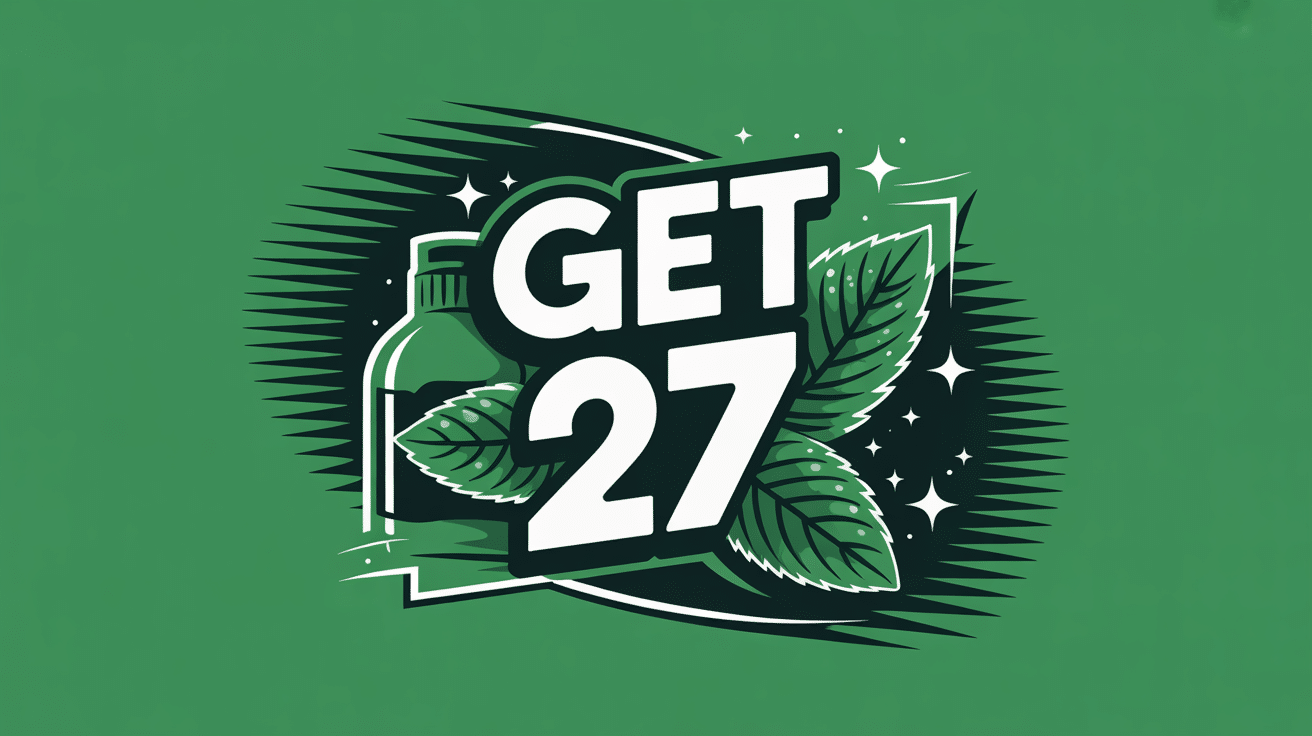 get 27 logo illustration vectorielle verte et fraîche