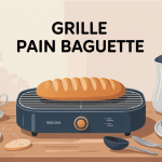grille pain baguette sur table avec pain doré petit-déjeuner