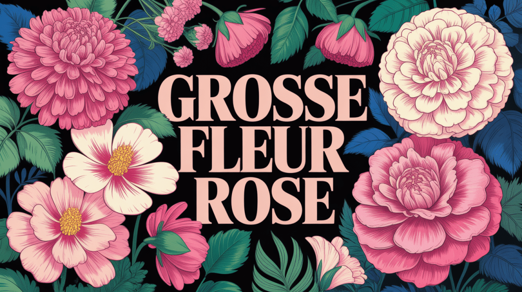 composition grosse fleur rose jardin