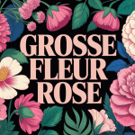 composition grosse fleur rose jardin