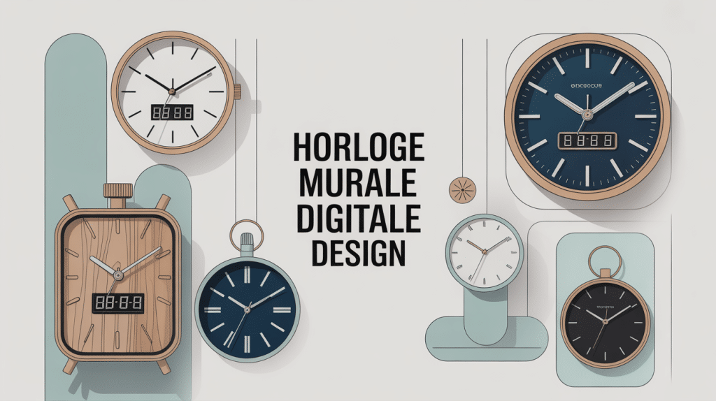 illustration horloge murale digitale design moderne