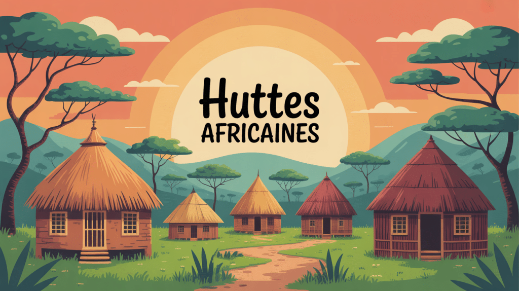 Illustration huttes africaines architecture écologique