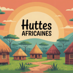 Illustration huttes africaines architecture écologique