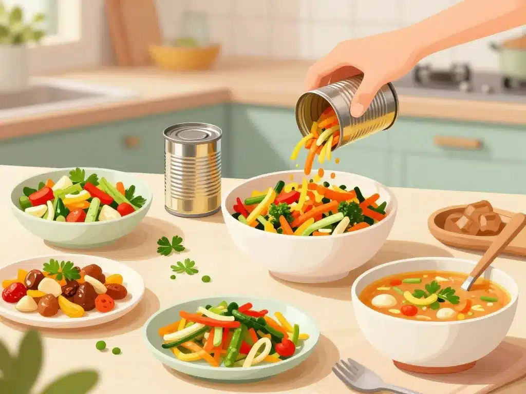 preparation cuisine legumes en boite de conserve