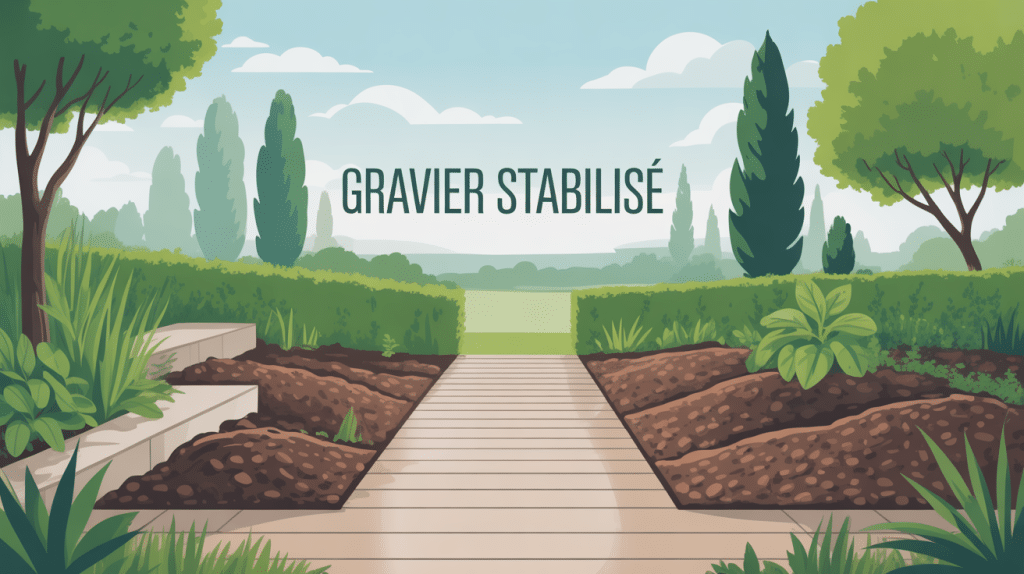 illustration des inconvénients gravier stabilisé allées terrasses