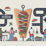 Illustration conviviale kebab avord autour de la base