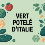 Légumes verts charnus le vert potelé d'Italie sur assiette stylisée