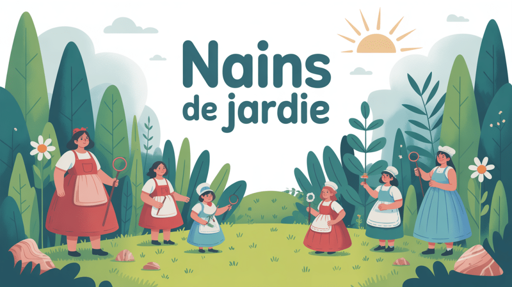 illustration nains de jardin décor extérieur