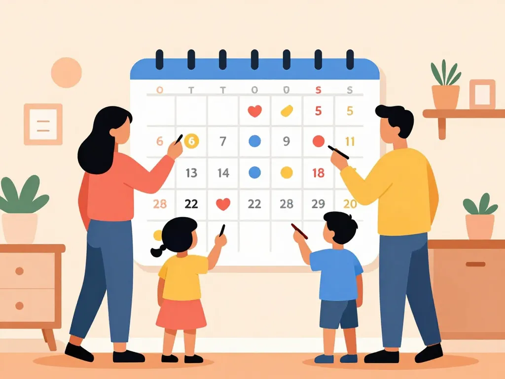 famille organise calendrier familial à imprimer collaboration