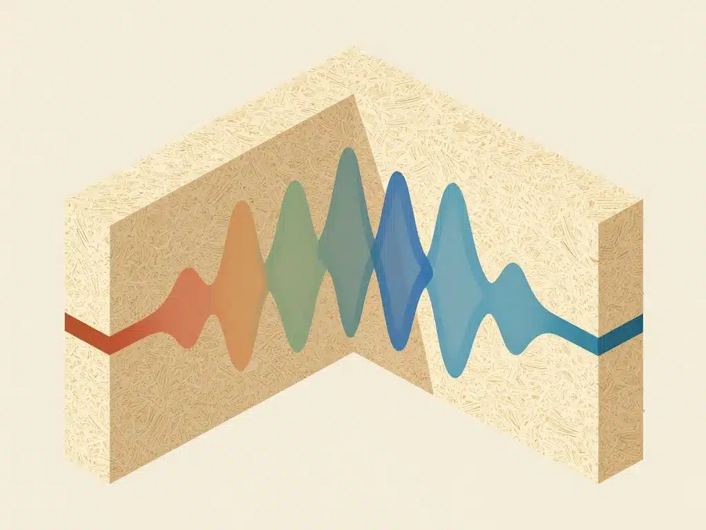 Ouate de cellulose isolation phonique schéma absorption bruit