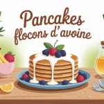 pile de pancakes flocons d avoine sur table petit déjeuner