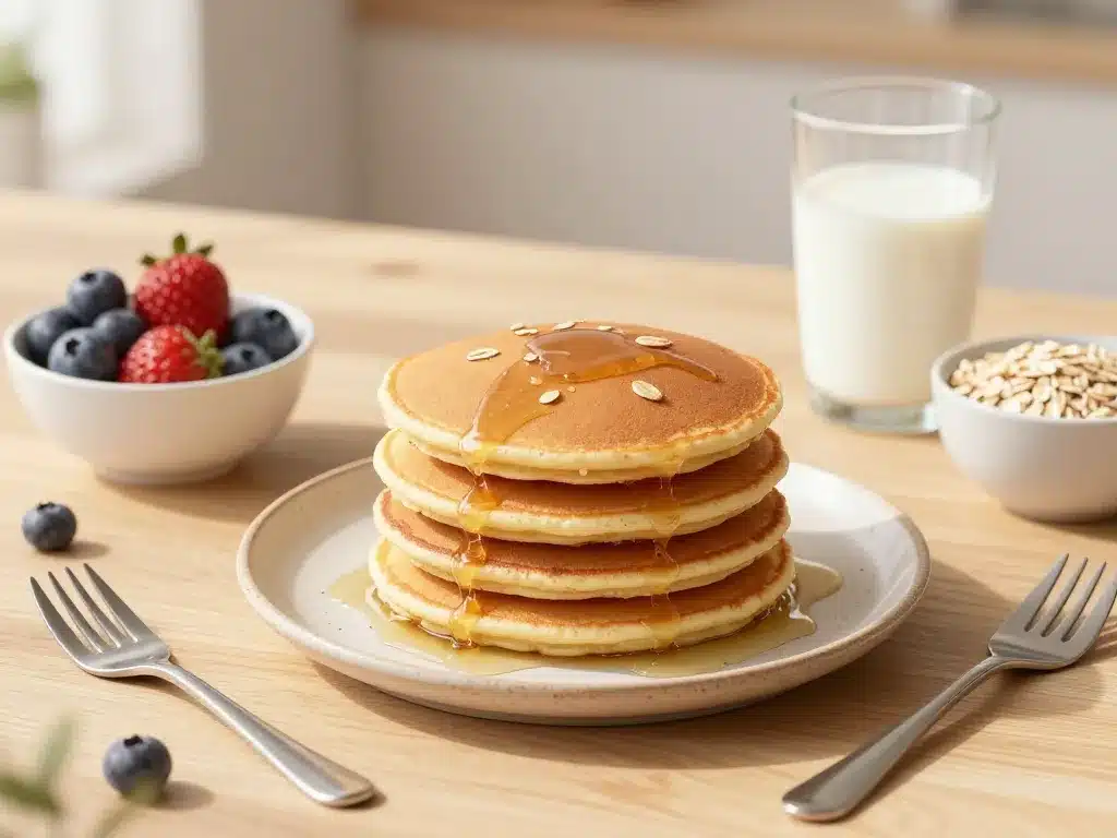 pancakes flocons d avoine moelleux petit déjeuner sain