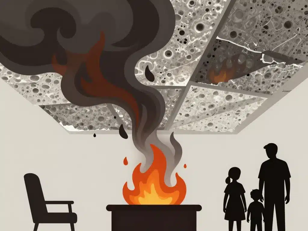 plaque polystyrène plafond interdit dangers incendie