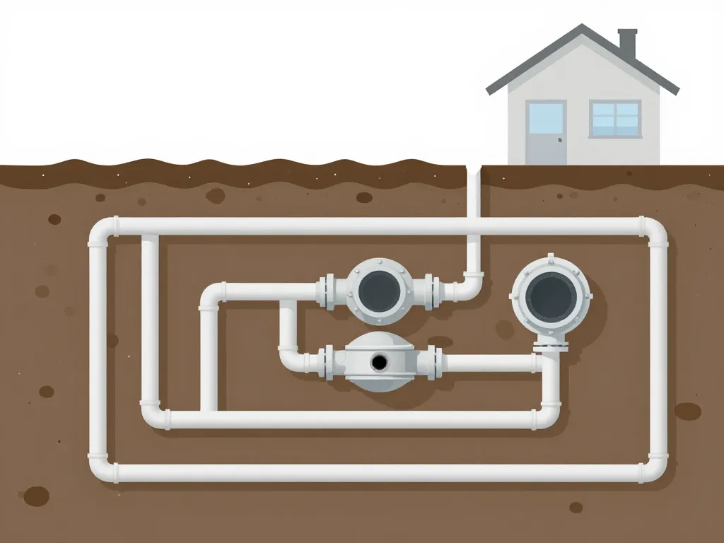 schéma concept plomberie regard assainissement