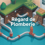 illustration plomberie regard système maison 3D
